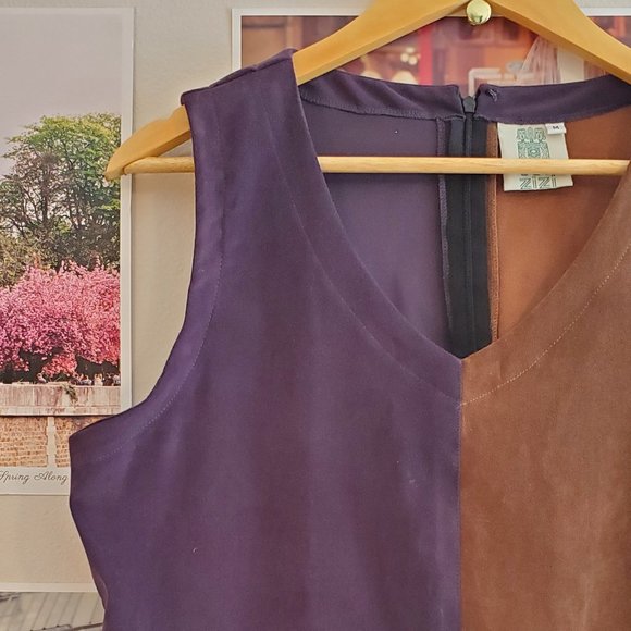 Vintage Zizi Suede Colourblock Tank Top - Picture 3 of 7